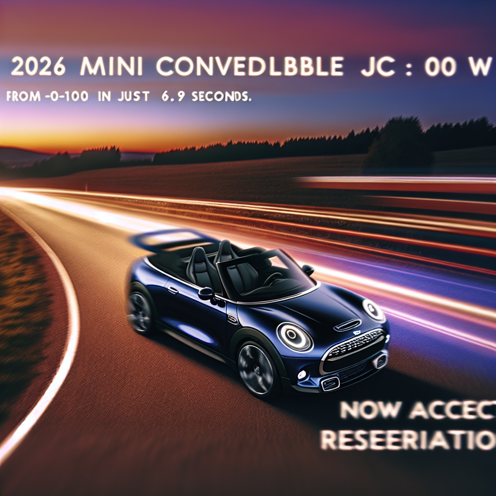Bookings open for 2026 Mini Convertible JCW: 0-100 in 6.9 seconds!